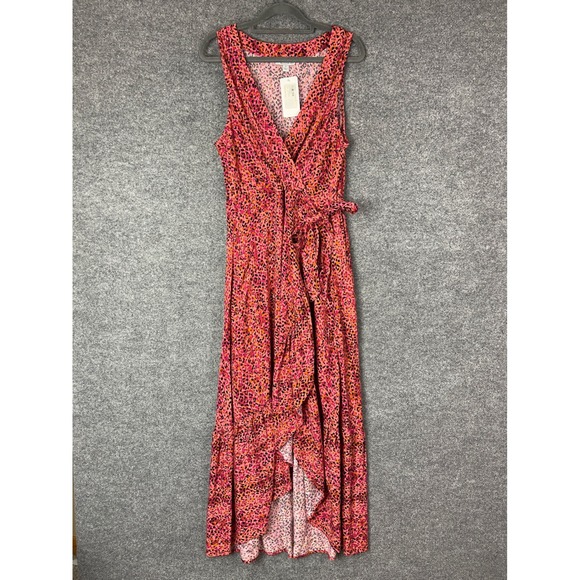 Allison Joy Dresses & Skirts - NEW Evereve Allison Joy Glenna Wrap Dress Size S Pink Animal Sleeveless Maxi